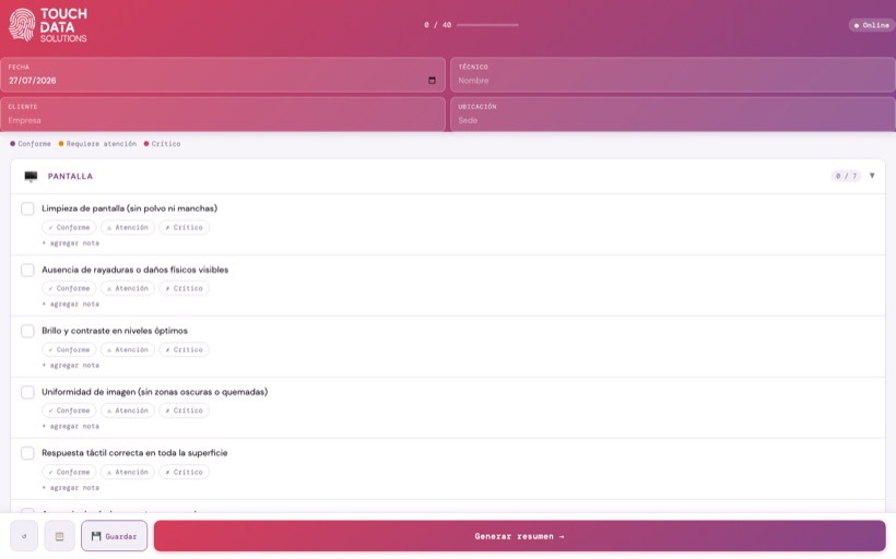 Field Checklist — screenshot