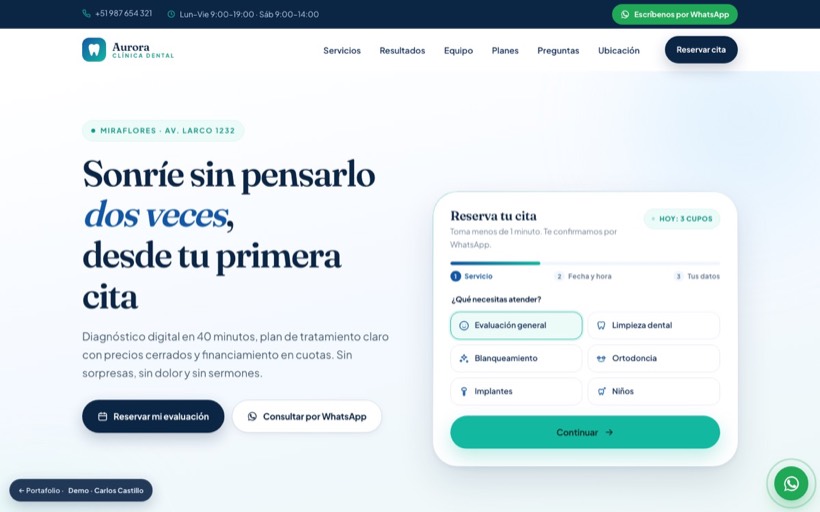 Clínica Dental Aurora — screenshot