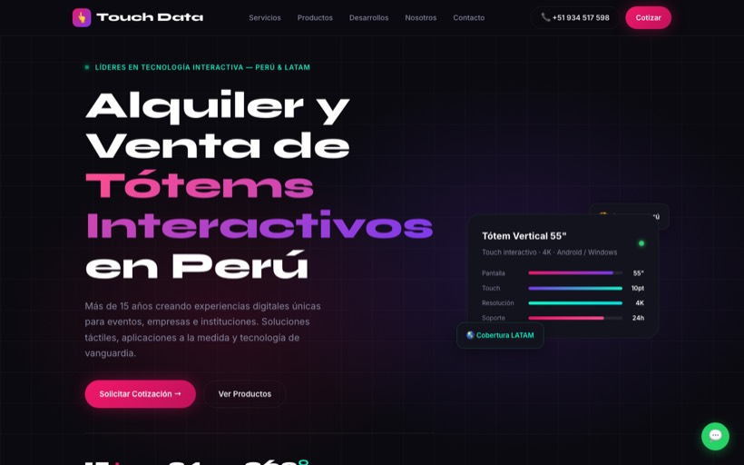 Touch Data — screenshot