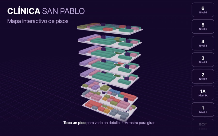 Interactive 3D hospital map